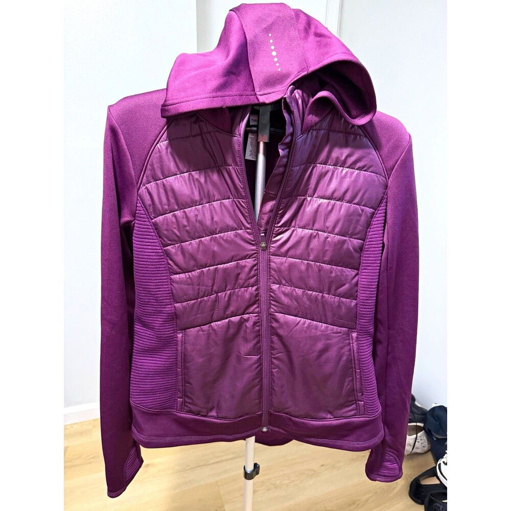 Tek Gear Women’s Hooded Full Zip Jacket Purple XL Polyester/Spandex Athleisure